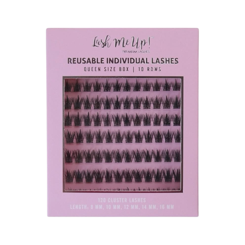 Kępki rzęs Lash Me Up! Jasmina 8-16 mm Queen Size Box 120 sztuk rzęsy bondingowe